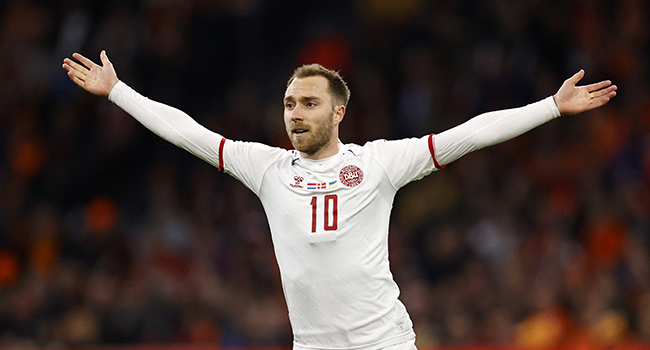 Eriksen Scores On Denmark Return After Cardiac Arrest
channelstv.com/2022/03/27/eri…