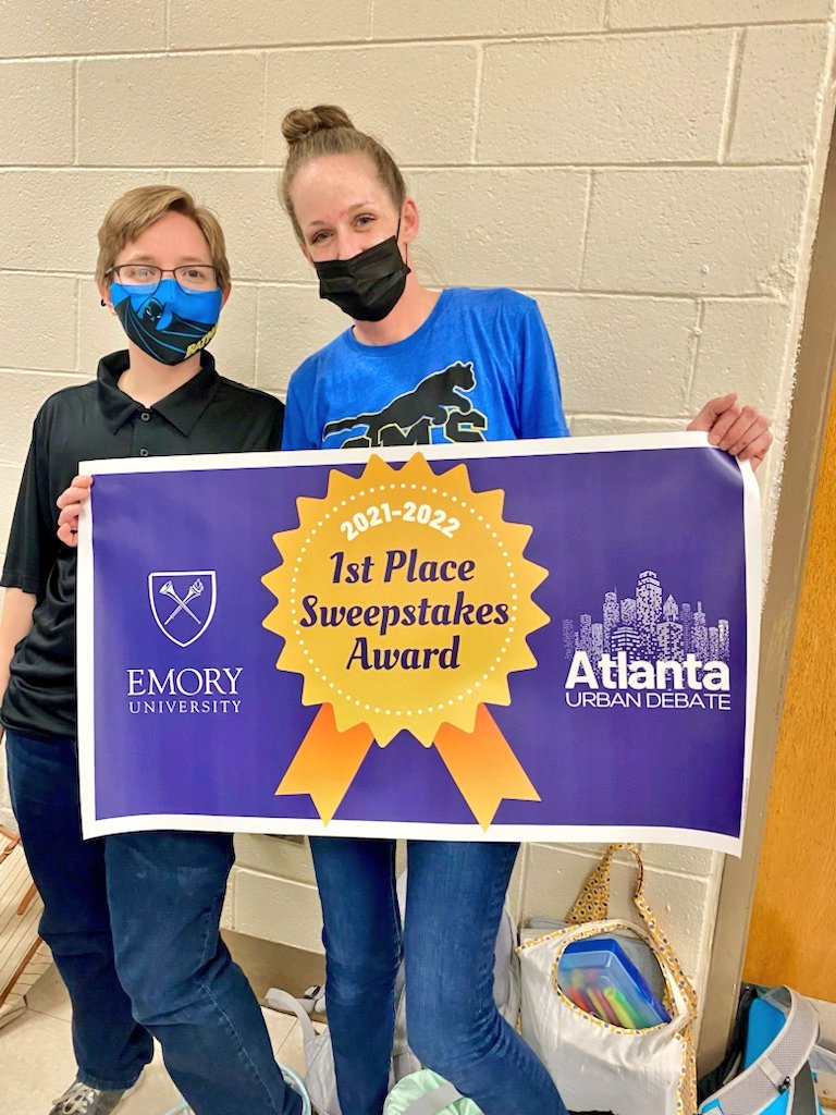 Burdis_SMS's tweet photo. Sutton's Debate team won big at today's State Championship! They earned the Community Award, 1st Place overall, and a variety of individual student awards! It was another awesome season with @atlantadebate! @SuttonPrincipal @Fritsche_sms @Kay_Stew_APS_SS @NAUDL1  @SuttonPTA https://t.co/kCcnlqT6zy