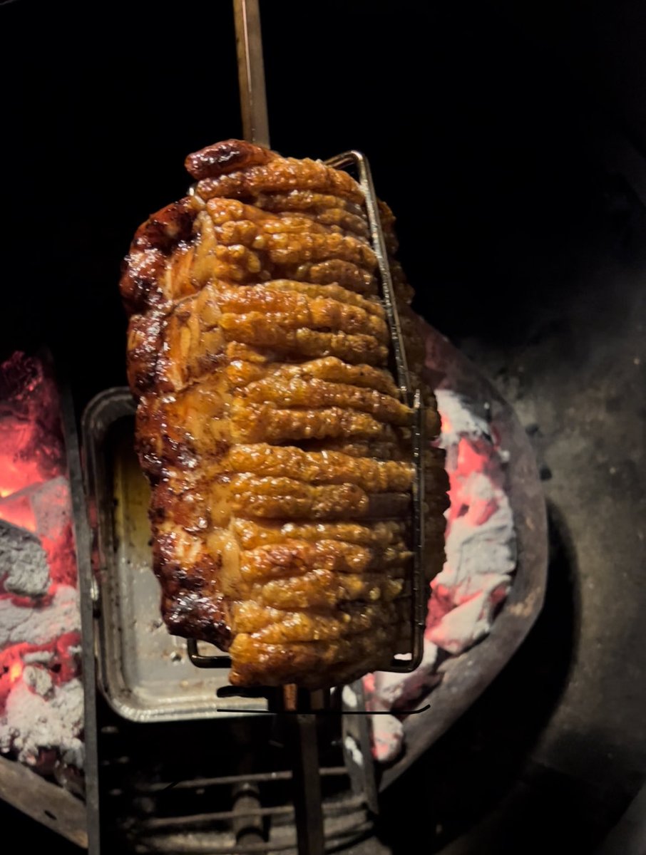 Some rotisserie roast pork tonight, from Philip Warren Butchers