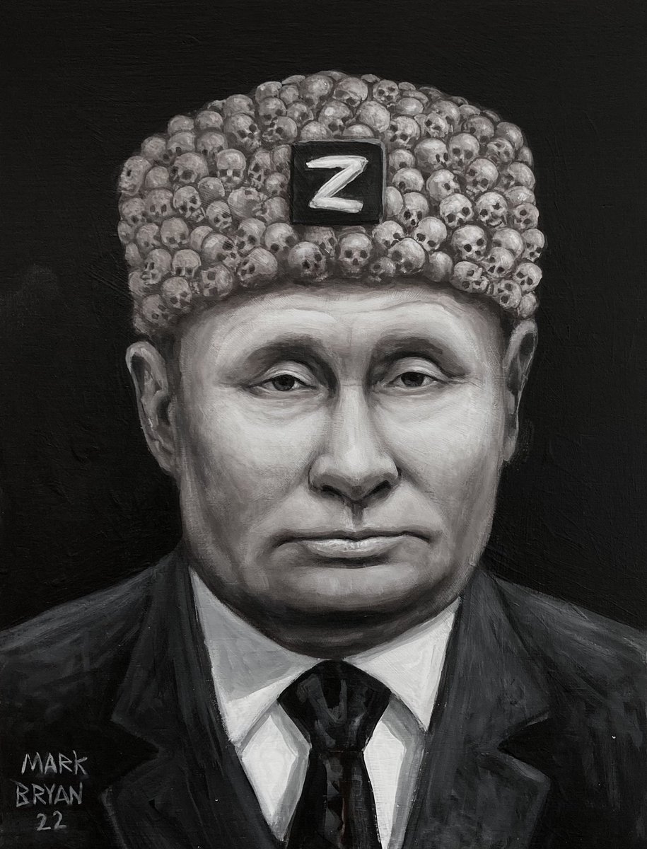 ArtofMarkBryan's tweet photo. “Mr Putin” he has the children on his mind #Putin #WarCriminal #murderer #fascist #dictator #z #UkraineWar #politicalart https://t.co/yI9haJKJku