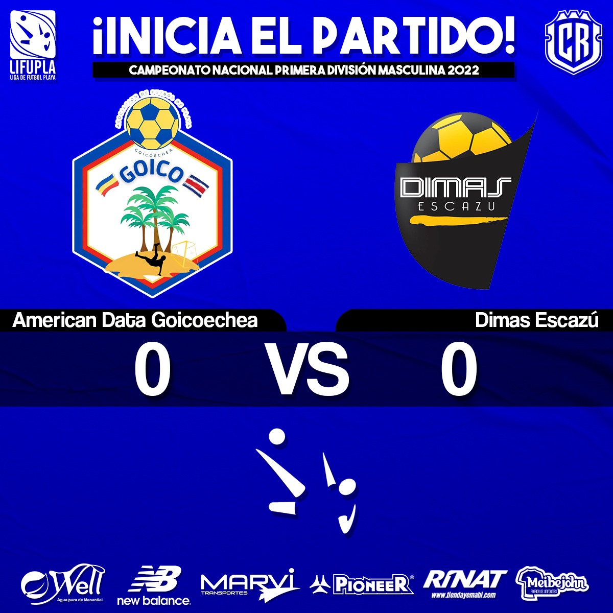 ¡INICIA EL PARTIDO! ⚽🔥

American Data Goicoechea 0-0 Dimas Escazú

#PrensaLifupla #LigadeFutbolPlaya