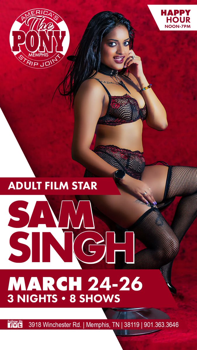 TheponyM's tweet photo. What can we say?
This lady has KNOCKED OUR SOCKS OFF!
Catch her final 3 shows tonight at The Pony, and be prepared to be AMAZED! Memphis LOVES Sam Singh!😍 😍
.
.
.
#SamSingh #Sexy #FeatureEntertainer #Exotic #India #ThePony #Memphis #StripClub https://t.co/2upmTJEFmd