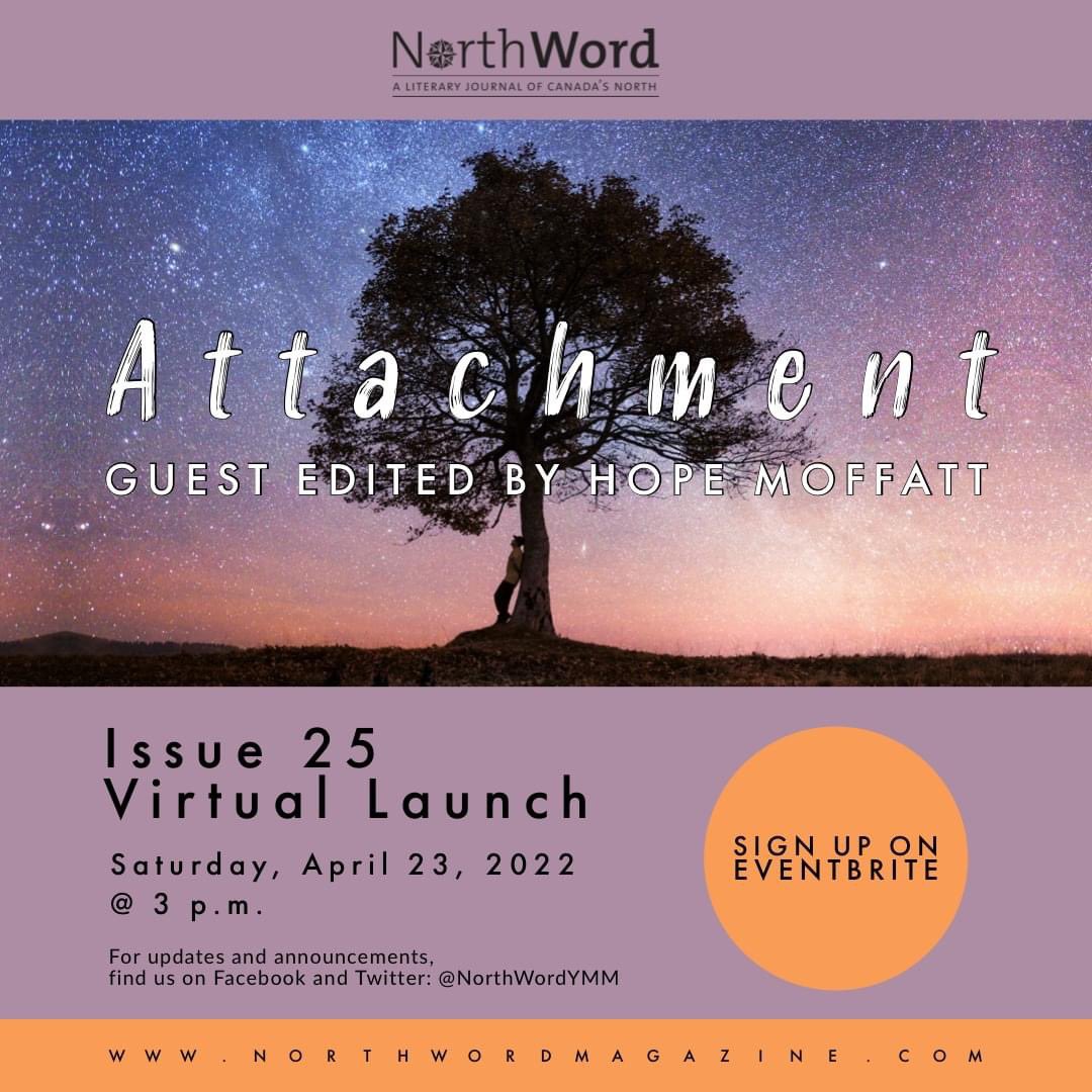 SAVE THE DATE: Celebrate National Poetry Month with us and join us on Saturday, April 23. 3pm for the virtual launch of our Issue 25 - the Attachment issue. Poetry/prose readings. Open mic. Guest edited by Hope Moffatt. Who will be the cover artist? Register on Eventbrite. #ymm