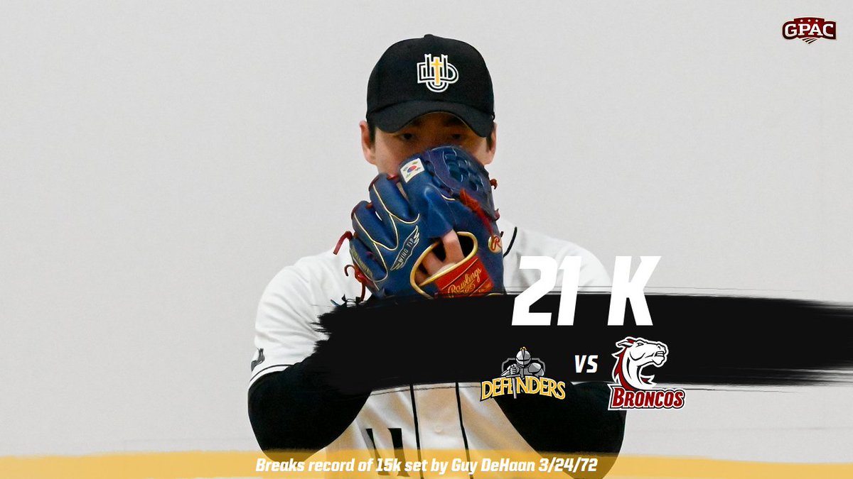 dordtdefenders's tweet photo. Gyeonju Kim dealing today.  11 IP | 3H | 21 K | 1BB |1 ER
Breaks one of the oldest records on the books at Dordt.  Only took 50 years and 2 days! https://t.co/Ip9BkS4sSE