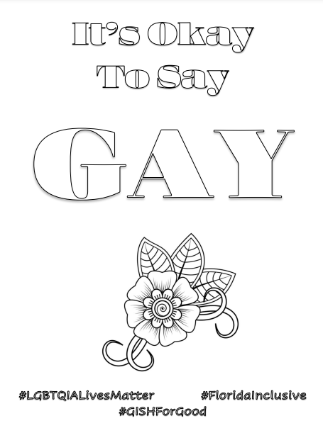 In case you were looking for a fun, inclusive, coloring page for your Saturday evening #ItsOkToSayGay #GISH #BookBash