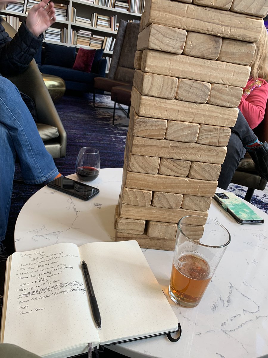 katanerd's tweet photo. Post AWP Wrap Meeting: Jenga Edition.

#AWP22 #jenga #planning #writerscommunity https://t.co/qMTuAzGeJj