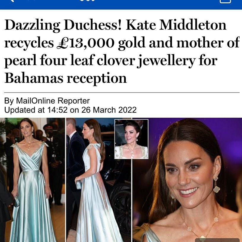 Sorry to post another newspaper screenshot but this one baffles me. ‘Recycles’ her jewellery? Maybe she owns it and is wearing it more than once 🤷🏻‍♀️. #royal #royalfamily #royalcouple #duchessofcambridge #princewilliam #katemiddleton #royals #britishroy… instagr.am/p/CblOFCbI5B1/