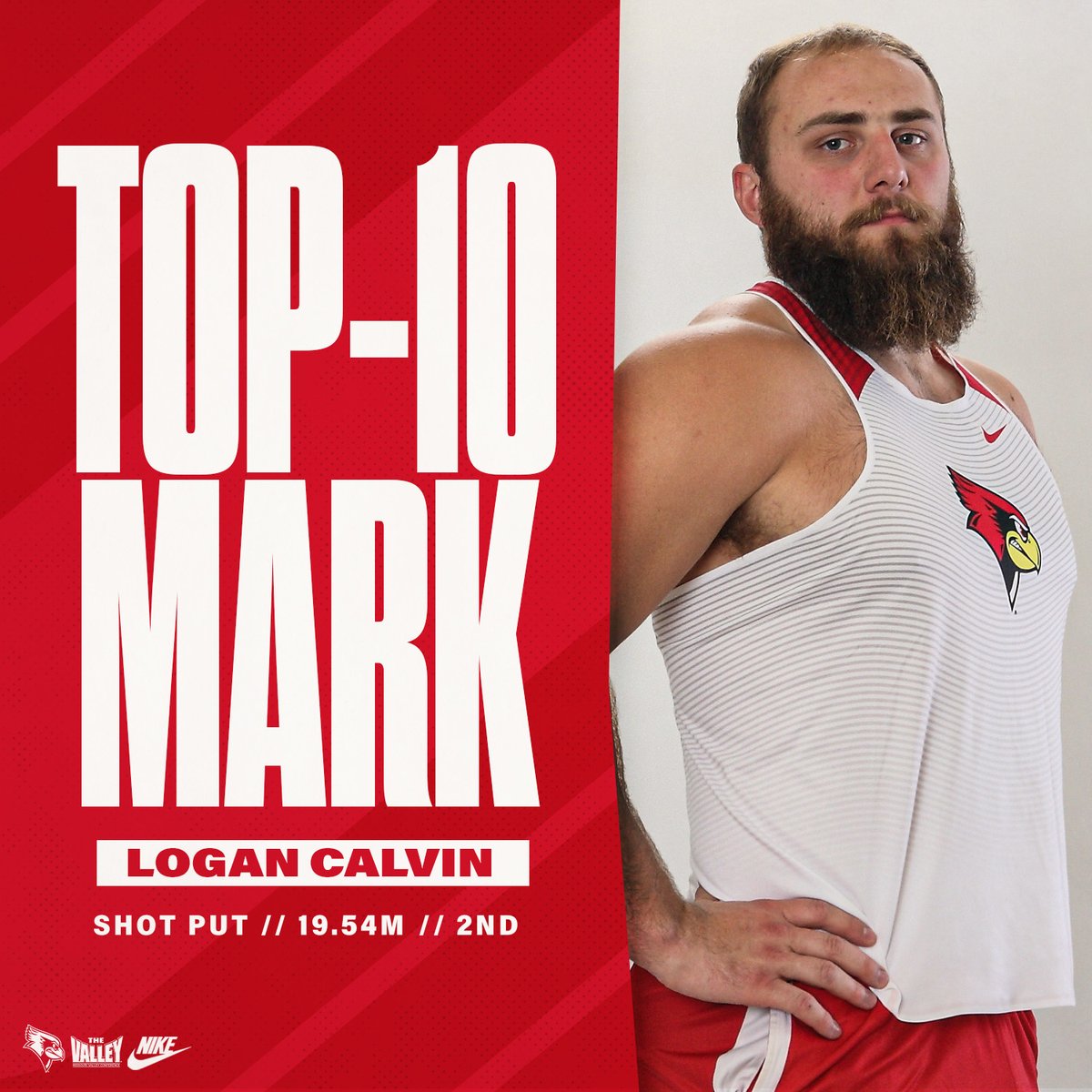 RedbirdTFXC's tweet photo. Just getting started 😈

Logan Calvin throws a personal best of 19.54m (64-1.25 ft.) in the shot put at the Texas Relays. 

✅ No. 2 in school history
✅ No. 3 in the NCAA West Region https://t.co/kykW4D25U0