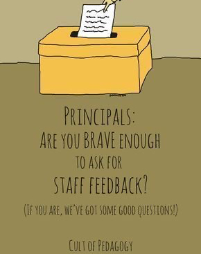 Principals: Are you brave enough to ask for staff feedback?

bit.ly/3FgON6d <a href="/cultofpedagogy/">Cult of Pedagogy</a> 
#edleaders #leadership #education #edchat