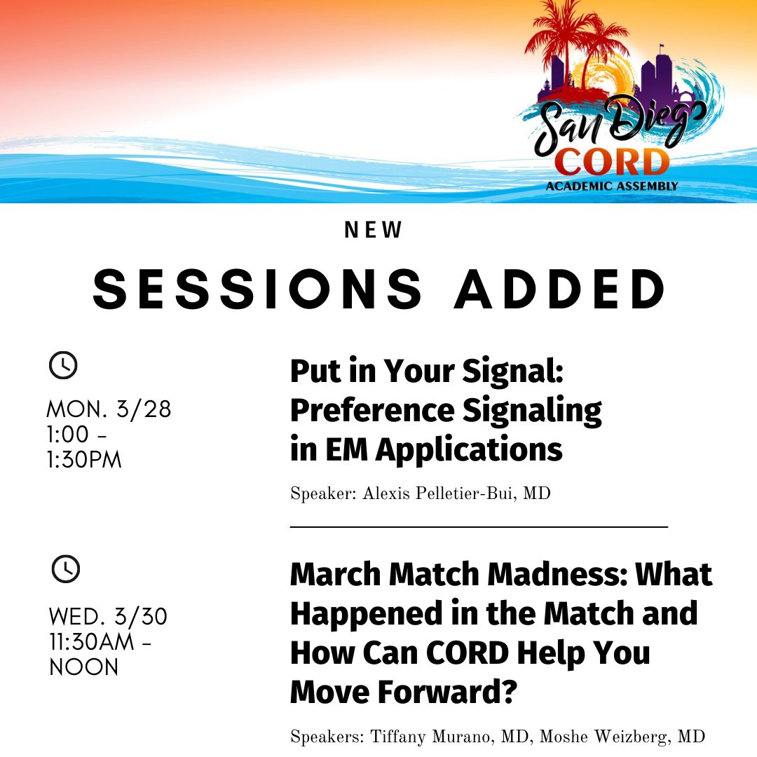 #ICYMI: We’ve added two new sessions to #CORDAA22! 

Join us on March 28 at 1 PM for Preference Signaling and March 30 at 11:30 AM for March Match Madness. 🍎
