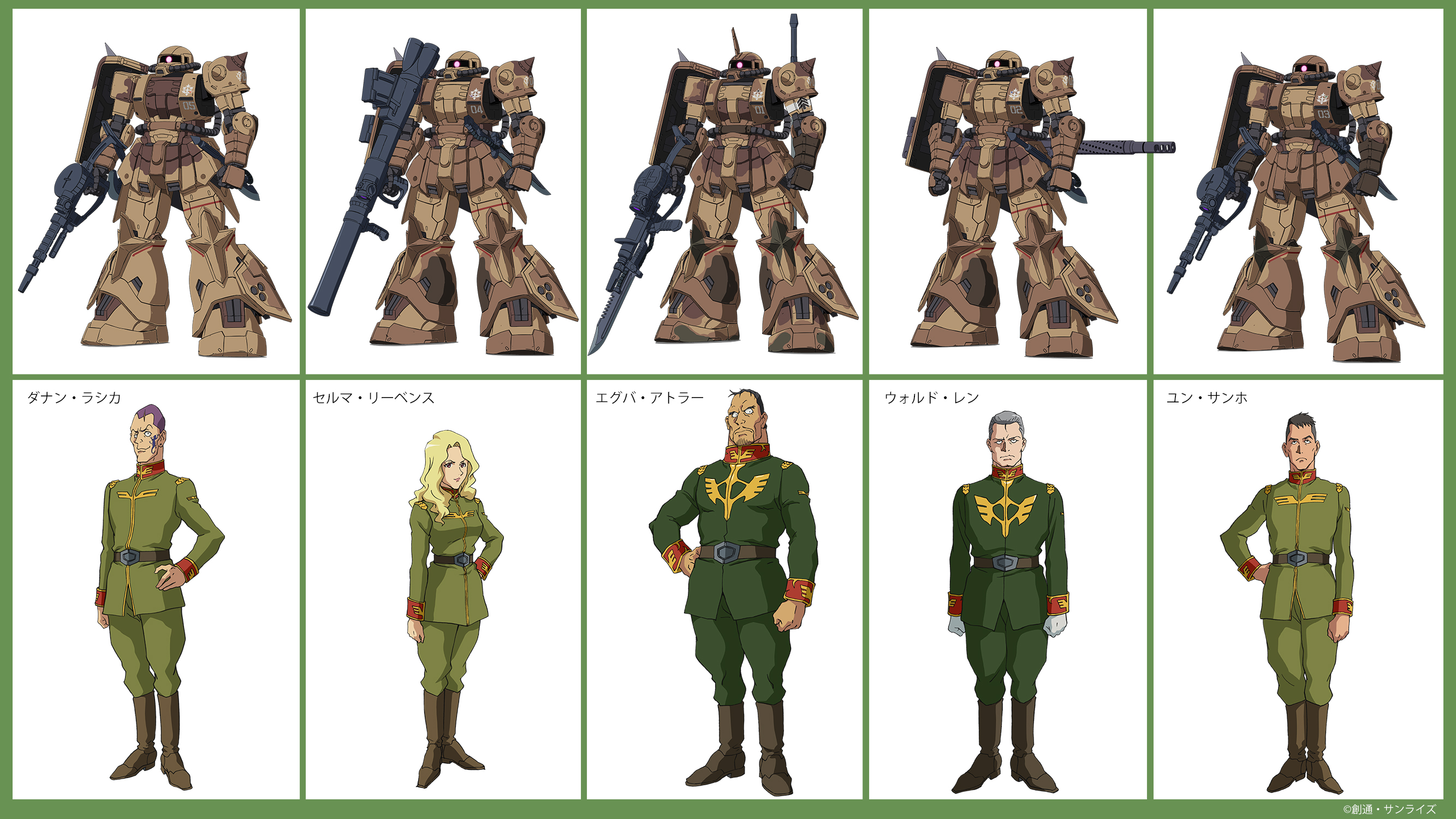 cast di Mobile Suit Gundam: Cucuruz Doan's Island