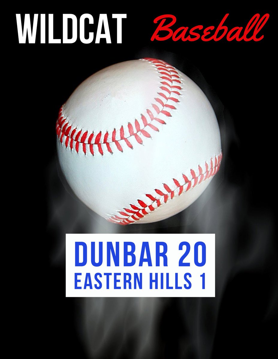 Dunbar_Wildcats's tweet photo. Wildcats for the win! Great win today against Eastern Hills. Next up Western Hills. Keep working! Next home game is Friday, April 1st at 6:00pm. @FWISDAthletics @DunbarFWISD #IBeAWildcatWhoBeYou #DHSBaseball #ThePLD https://t.co/K7cN5uXYNy