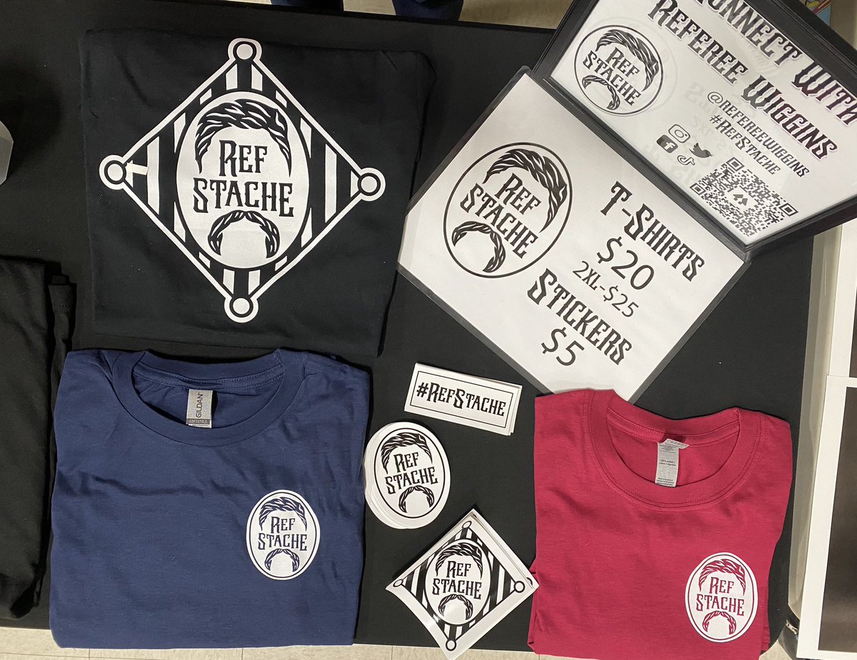 kaseywiggy's tweet photo. Ref Stache merch table at PWX! Come check it out! @RefereeWiggins @PWXwrestling #RefStache #RefWife #pwx #pwxwrestling #wrestling https://t.co/PChRG8OO9G
