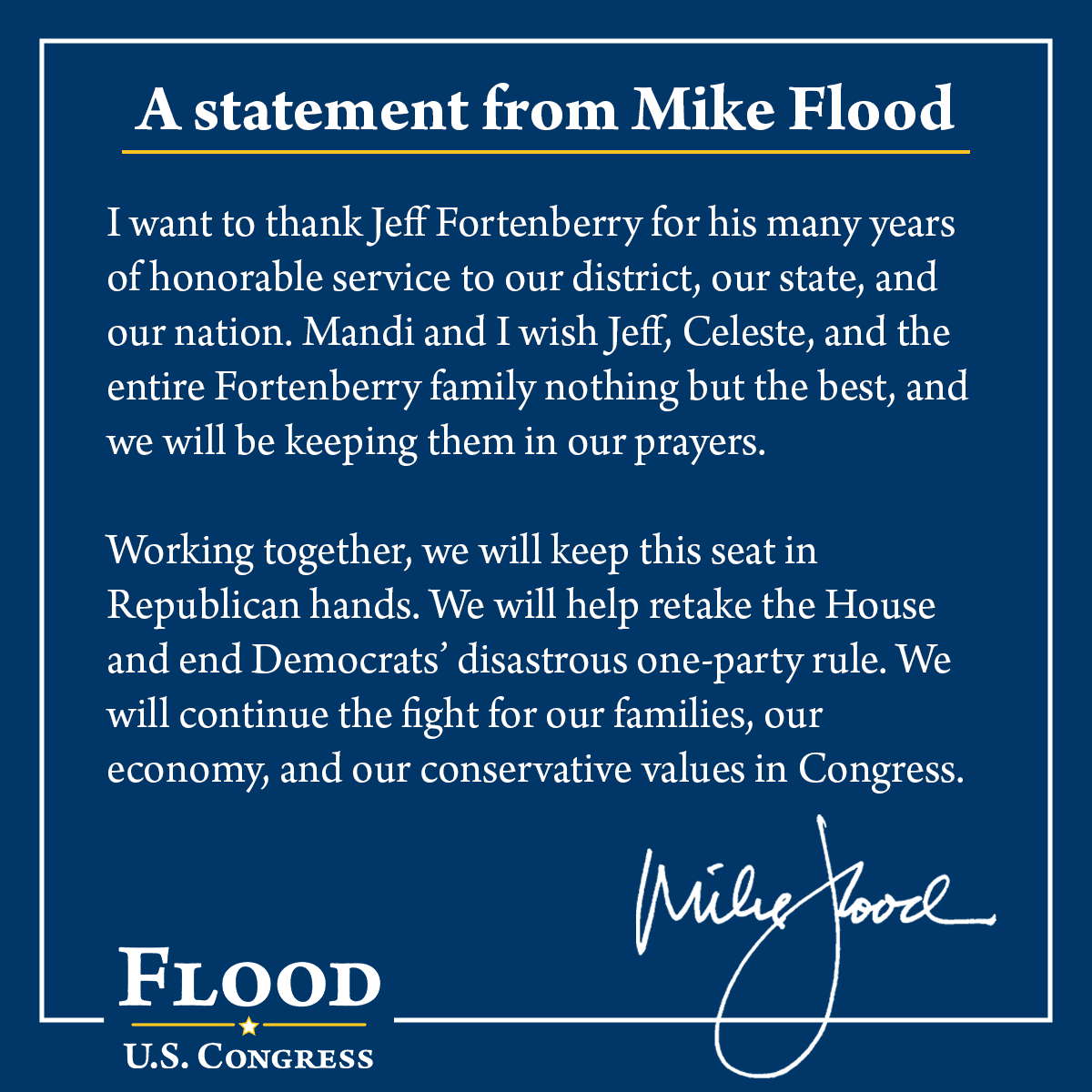 Flood4Nebraska's tweet photo. A statement from Mike Flood: https://t.co/0SsldRl9Ui