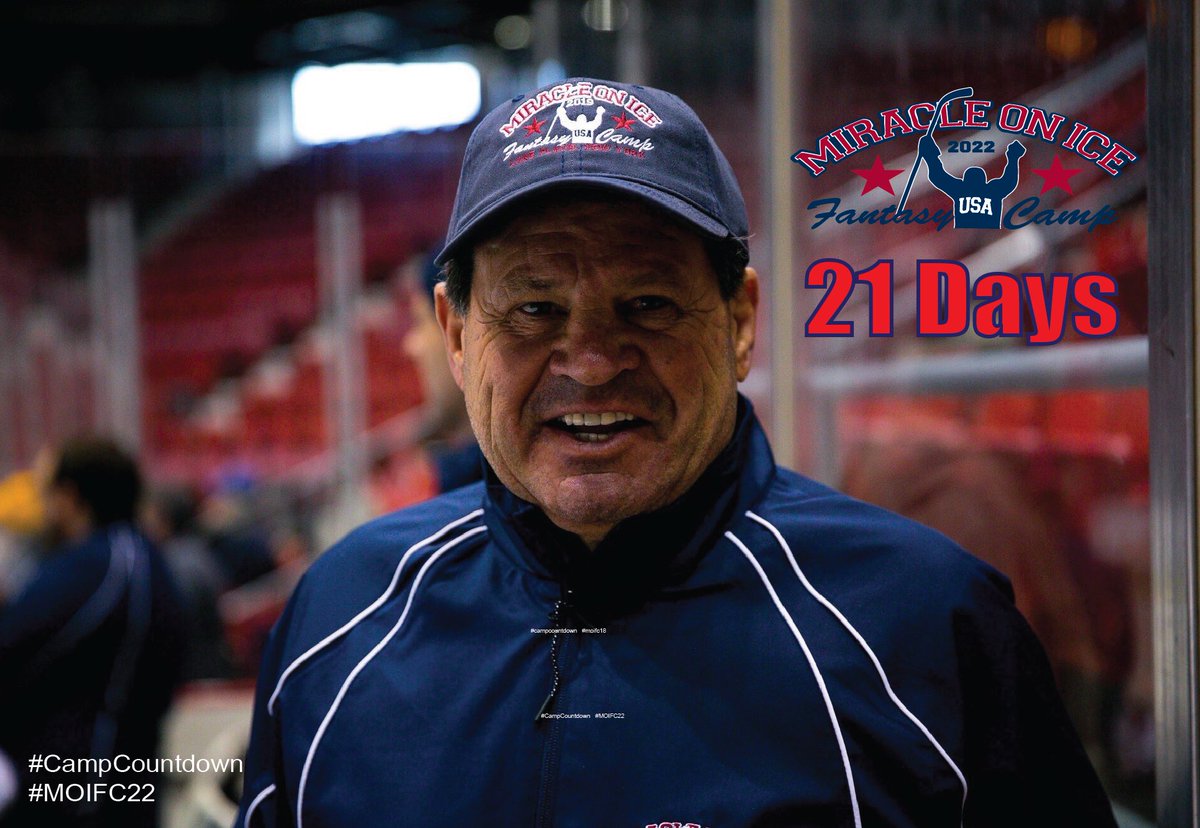 1980hockeycamp's tweet photo. Just 3 weeks to go on the #CampCountdown! Day #21 & Captain @MERUZIONE will be in #LakePlacid! Rizzo will be on the bench channeling his inner Herbie & delivering his best motivational speeches! Which one is your favorite?! 😆🏒🎉 #MOIFC22 #21togo #80MiracleTeam #MiracleOnIce https://t.co/4ufr1EQCmu