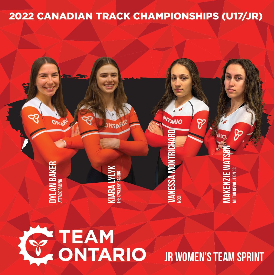 Meet Team Ontario - JR WOMEN'S TEAM PURSUIT &amp; SPRINT
#TeamOntario #OntarioCycling #CanTrackChamps
