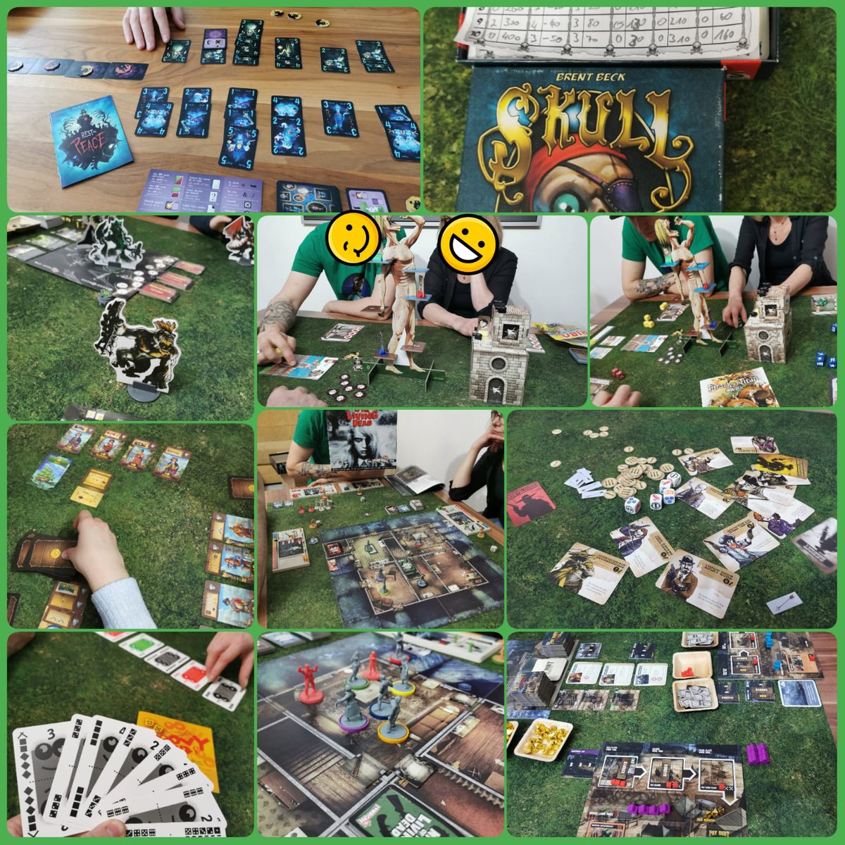 Hier sind noch ein paar Eindrücke von unserem gestrigen Spieletag. Insgesamt waren wir zu fünft, teilweise zu sechst...🤩🤩🤩
Rest in Peace kam am Anfang auf den Tisch als wir noch 2 waren... insgesamt kamen 8 Spiele auf den Tisch...☺️🤗 Danke an Sandra, Kira, Martin und Gudrun.