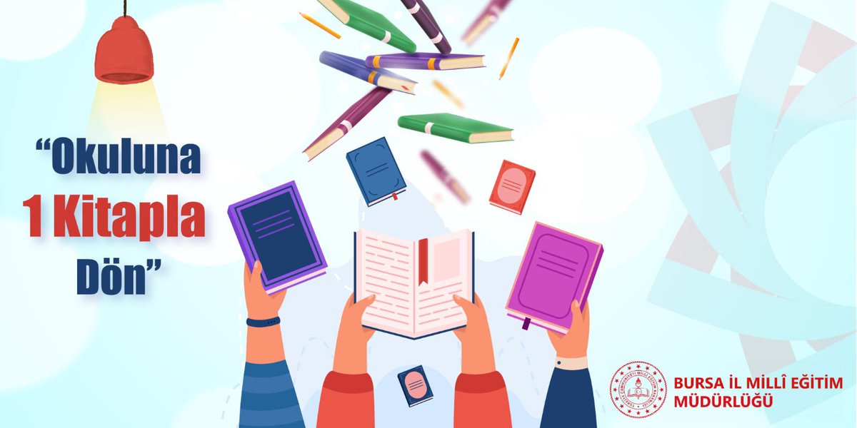 "BURSA İsterse Yapar" 📚🇹🇷

3 milyon olan yıllık kitap sayısı hedefini kısa sürede yakalayan Bursa; Hedefini Güncelliyor!!

Yeni Hedef; "5 Milyon Kitap"  

İlk Hamle;
"Okuluna 1 KİTAPLA📚 Dön" 

Öğretmen,öğrenci,veli ve tüm kitapseverlerimizi kampanyamıza davet ediyoruz. 
<a href="/tcmeb/">Millî Eğitim Bakanlığı</a>