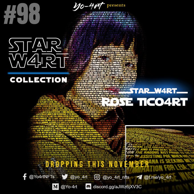 Star_W4rt_NFT's tweet photo. Maintanece: Rose Tico4rt

https://t.co/4t2e9J1KHE

#nft #starw4rt #defi #nftcollection #mintnft #nftlaunch #characters #opensea #mintable #nfthotshots #exclusivenft #ether #solana #crypto #defi #eft #favorite #starwars #yoda #DarthVad4rt https://t.co/wxcsln5ms1