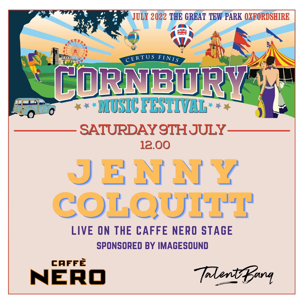 Sat July 9th at Noon
@JennyColquitt live on the #CaffeNero stage at @Cornbury 
FATEA 'Female Artist of the Year' 2021/2022 and GSMC Best Female Solo Singer/Songwriter 2020/2021. Jenny’s Folk/Rock sound is influenced by female powerhouses, such as Sandy Denny and Alanis Morissette https://t.co/VsqpW5PS3F