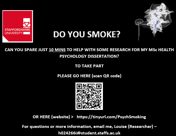 Lou (@louh75) on Twitter photo ... and help distribute my new study by tweeting and retweeting. I only have a narrow window to make this happen! #research #participation #psychology #Health #smoke #Smokers #Dissertation #help #studytwt #tobacco #cigarettes #survey
<a href="/HealthPsyStaffs/">@HealthPsyStaffs</a> @StaffsPsych@StaffsUni π ... and help distribute my new study by tweeting and retweeting. I only have a narrow window to make this happen! #research #participation #psychology #Health #smoke #Smokers #Dissertation #help #studytwt #tobacco #cigarettes #survey
<a href="/HealthPsyStaffs/">@HealthPsyStaffs</a> @StaffsPsych@StaffsUni π