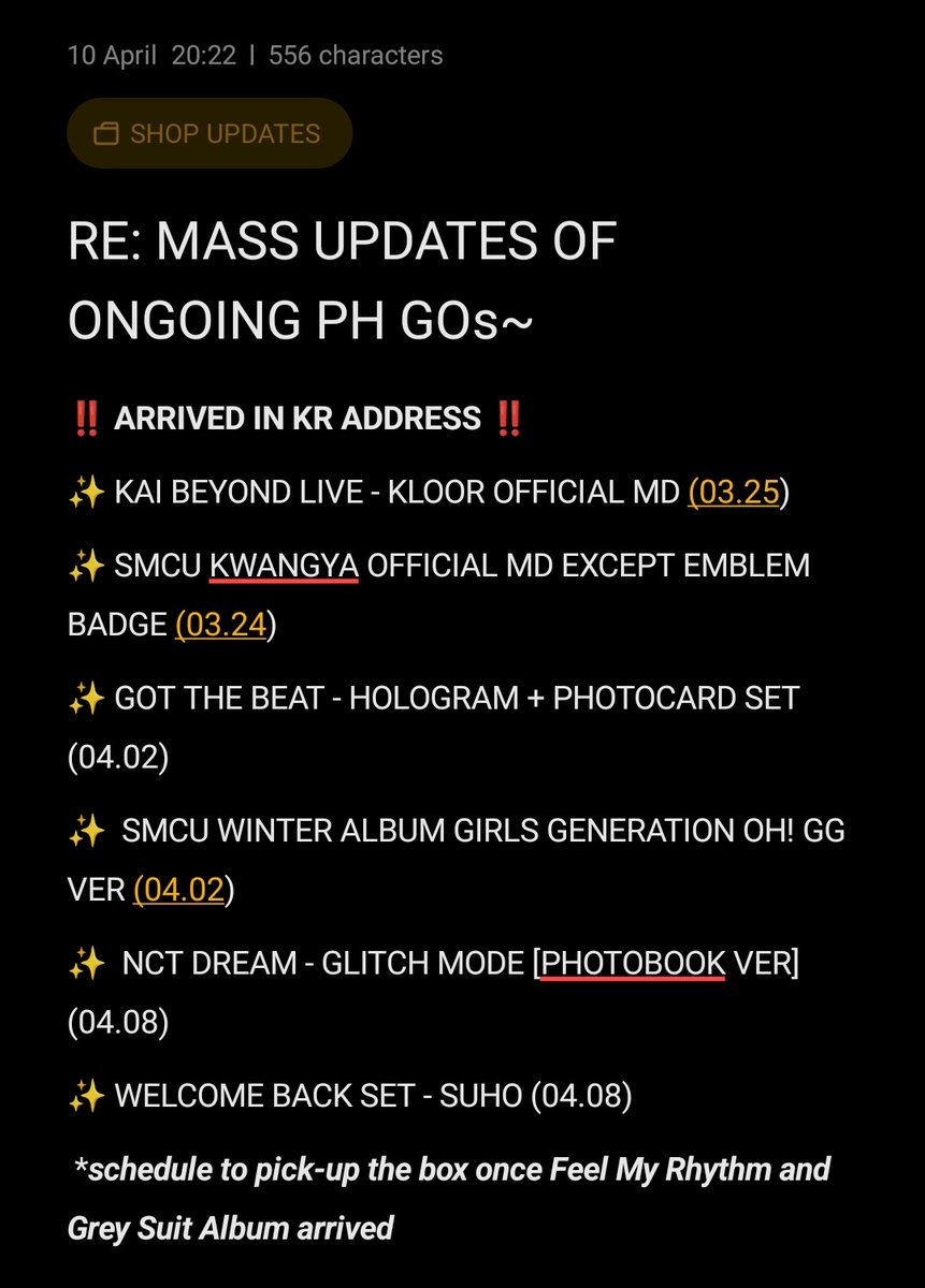 dollsonlineshop's tweet photo. #DOSPH_Updates

RE: MASS UPDATES OF ONGOING PH GOs~

For concerns/inquiry, kindly leave us a message.

Thank you! https://t.co/A9EjJKyGgF