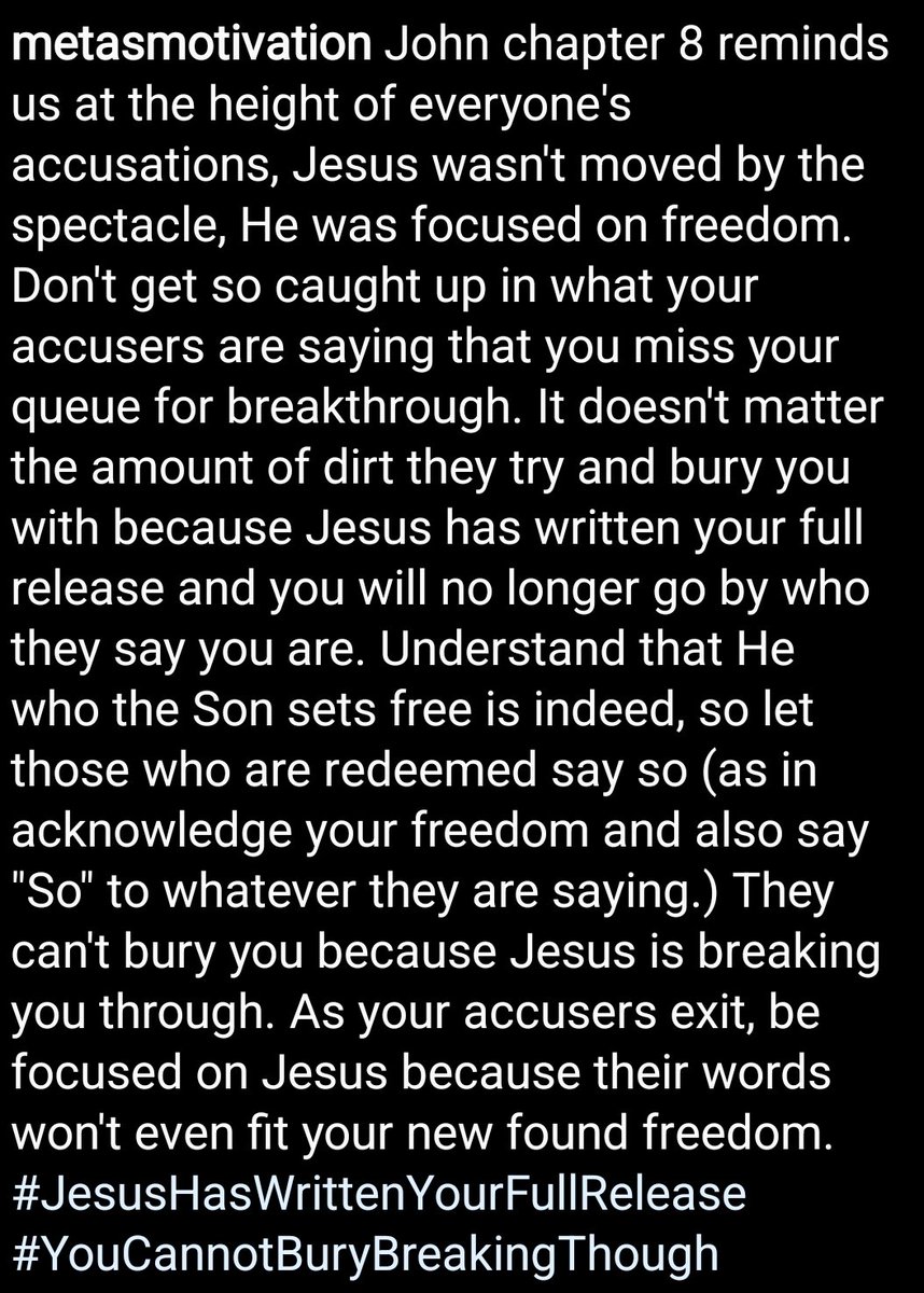MetasMotivation's tweet photo. #Sunday #Inspiration #Spiritual #God #Motivation #Blessed #New #QOTD #MetasMotivation #Miracles #Breakthough #Jesus #Saved #Grace #Mercy #Love #Encouragement #Mindset #Positive #Affirmations #RealTalk #PropheticWord #Victory #Toxic #Peace #Happiness #Wellness https://t.co/Wfd8sUbJic