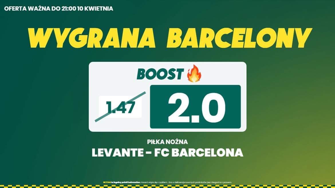BETFANPL's tweet photo. Levante 🆚 FC Barcelona
Duma Katalonii wygra 7️⃣. mecz z rzędu w lidze❓ BOOSTUJEMY 🚀 kurs do 2️⃣.0️⃣! 🔥 #LevanteBarca #LaZabawa
👉🏻 https://t.co/IqF9NlH1E0 https://t.co/vCJc0kWhm9