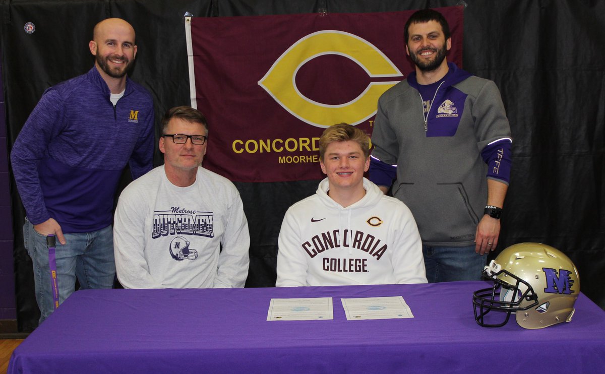 DutchmenFB's tweet photo. Exciting day Friday as Tyler signs to play for @Cobber_Football So proud to see players continue their career at the next level. Can’t wait to see him play on Saturdays. #proudcoaches #rollcobs https://t.co/ouJmvYAHbN