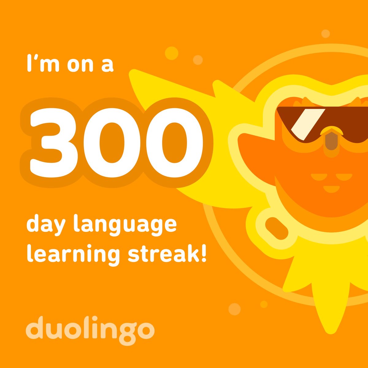 I’m on a 300 day streak learning French on Duolingo! Last time I got to 422 days… 🤞 I beat it this time 😬