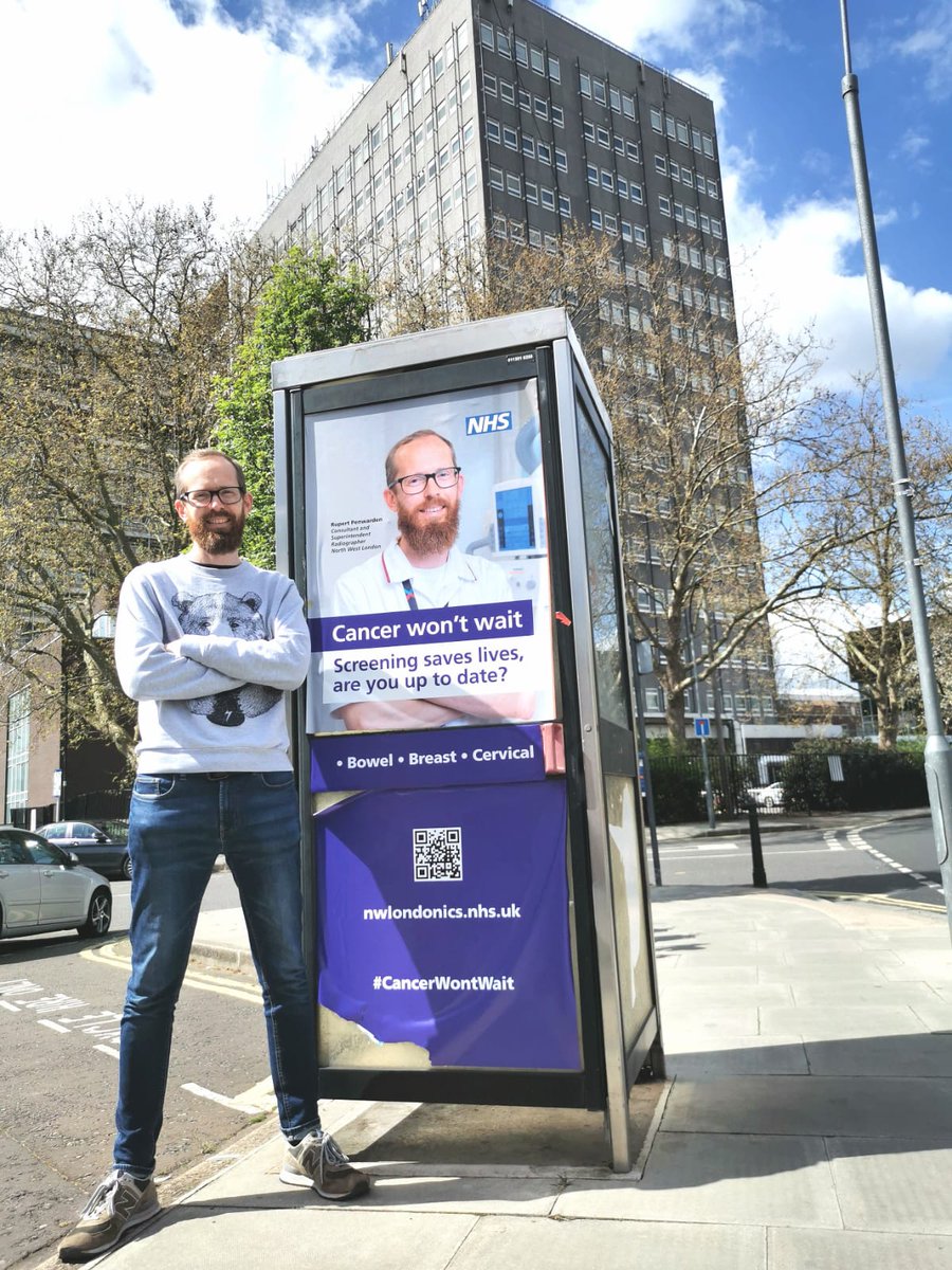 A former colleague spotted this outside CXH so my wife and I went to take a couple of photos yesterday. We got a few funny looks! #cancerwontwait #radiographer @HealthierNWL @WestMidHospital @ChelwestFT