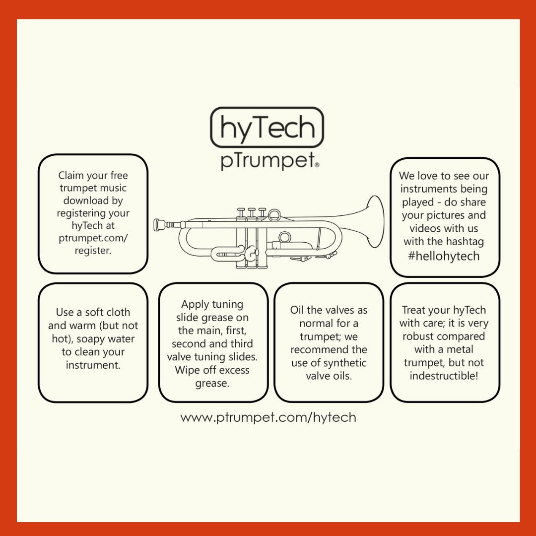 thepTrumpet's tweet photo. How to care for your beautiful, shiny new hyTech pTrumpet 🎺✨
#hellohytech #hytechptrumpet #ptrumpet https://t.co/gwznTYMFjf