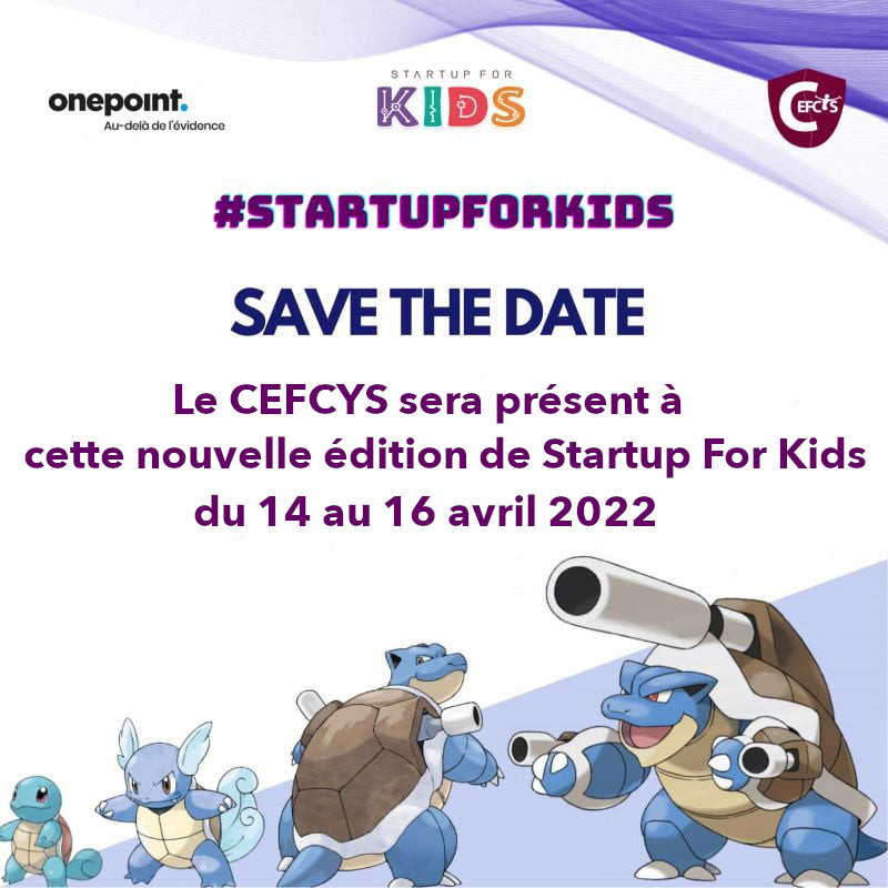 📣 #Savethedate : Le #CEFCYS participera à la nouvelle édition de #StartupForKids à <a href="/42born2code/">42 Paris</a> à Paris du 14 au 16 avril 2022.
Une occasion avec le programme #shield4cyber de faire découvrir, aux enfants une manière ludique de sécuriser leur usage numérique !