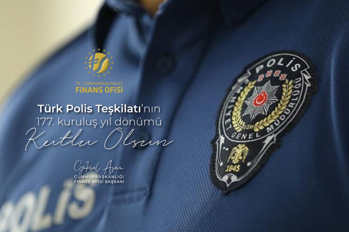 asan_goksel's tweet photo. Huzur ve güvenimizin temini için ülkemizin dört bir köşesinde fedakarca görev yapan #TürkPolisTeşkilatımızın 177. kuruluş yıl dönümünü kutluyorum. Vatanımız için şehadete yürüyen aziz şehitlerimizi saygı ve rahmetle yâd ediyor, gazilerimizi minnetle anıyorum. https://t.co/jduqtw1cU9