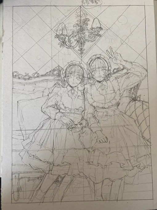 ここからペンで描いていきます 