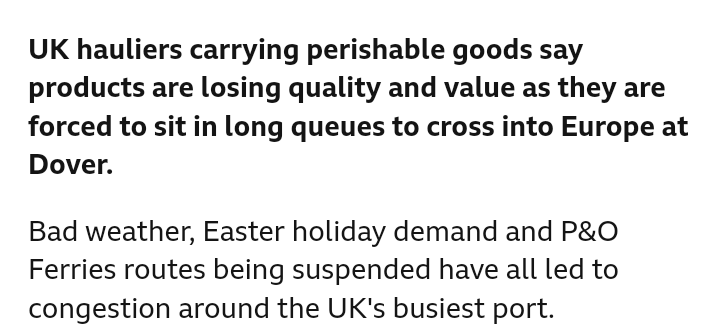 RobertTyreBute's tweet photo. This report was posted by @bbcnews 52mins ago. They really think people are thick to swallow that "bad weather" is a factor in the #Dover #lorryqueues https://t.co/KpkeVKff7J https://t.co/iekhbf83KH