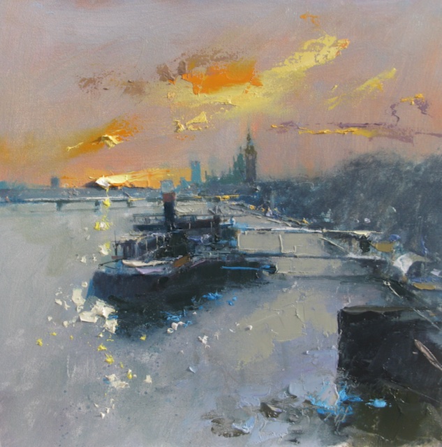 Tattershall Castle Paddle Steamer & Parliament | 30cm x 30cm | Oil on Canvas 
#thethames #london #oilpainting