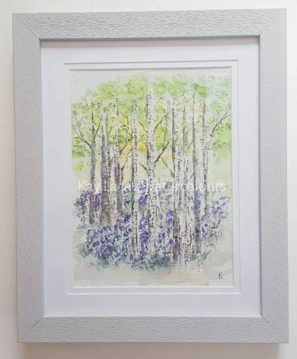 Soon be bluebell time. Bluebells and Birches Original Watercolour Painting thebritishcrafthouse.co.uk/product/bluebe… #tbchboosters #originalwatercolour