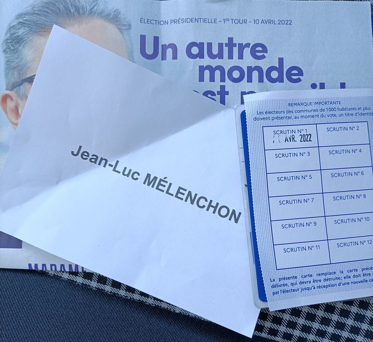 J'ai voté en mon âme et conscience!!! #MelenchonVaGagner