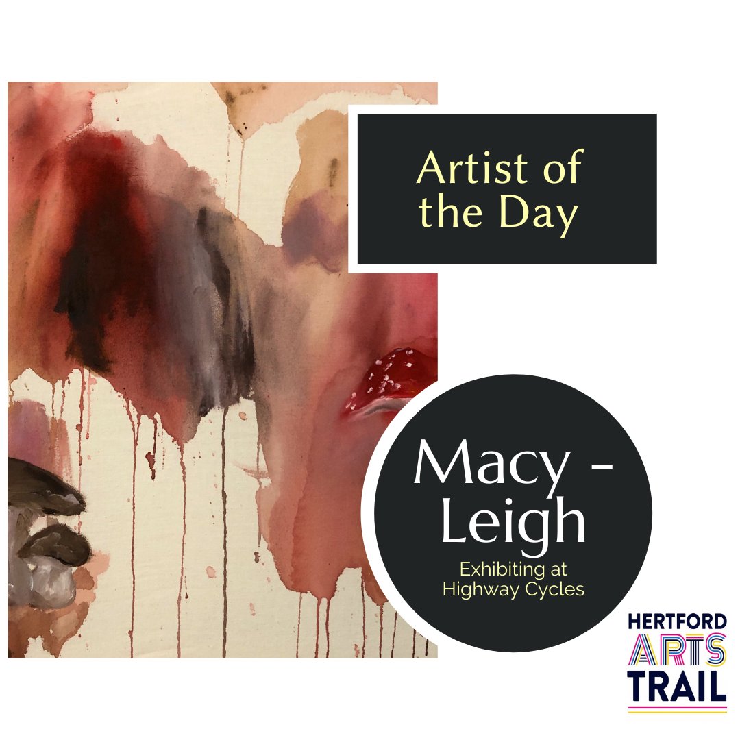 'Artist of the Day' as part of the 'Hertford Arts Trail'. Today's artist is Macy Leigh who's art explores the relationship between a place, our existence and energy. Artwork exhibited <a href="/highwaycycles/">Highway Cycles</a>, Hertfordshire's premier bike retailer. For more info ow.ly/7Im550Izu8p