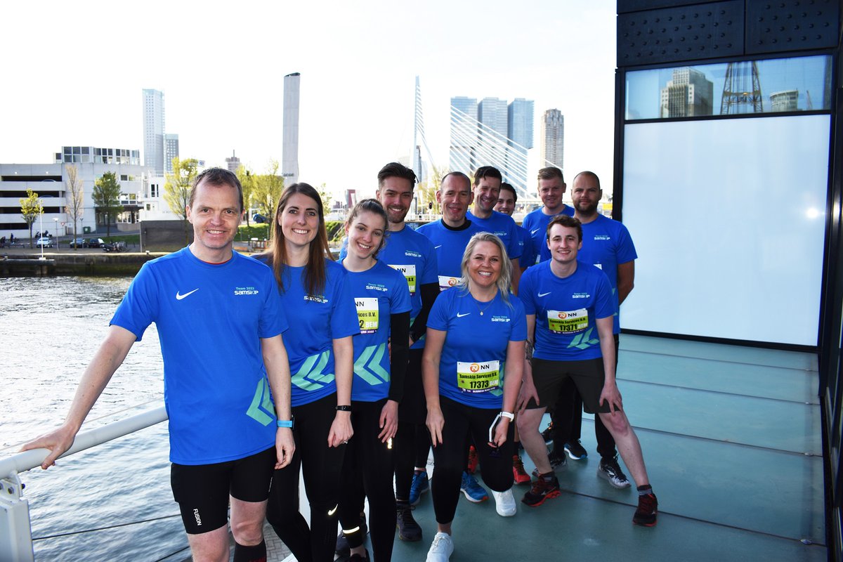 Samskip's tweet photo. Wishing our runners in the Samskip team and all the other runners participating in the NN Rotterdam Marathon the best of luck today! Go Team! https://t.co/Ti2IxbuVlS