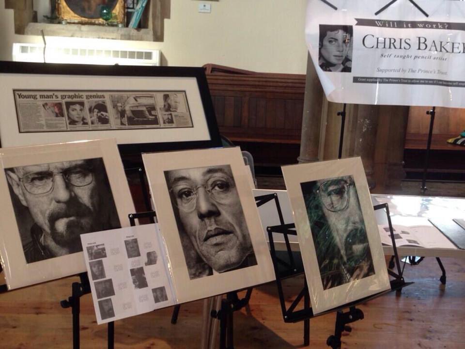 Today in 2014 @theartist_baker showcased his artwork for the first time. From the art event in a local church to now working with @GoldSilverPawn who are selling Chris’ original pencil artwork! The distance he has travelled as an artist and an autistic young man makes us proud.