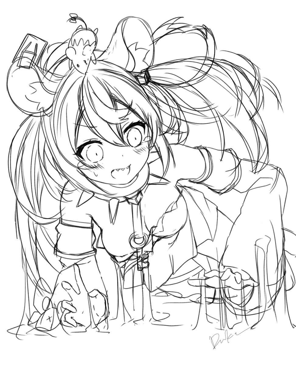 ベチョベチョに捕まるハコ太郎のラフ 