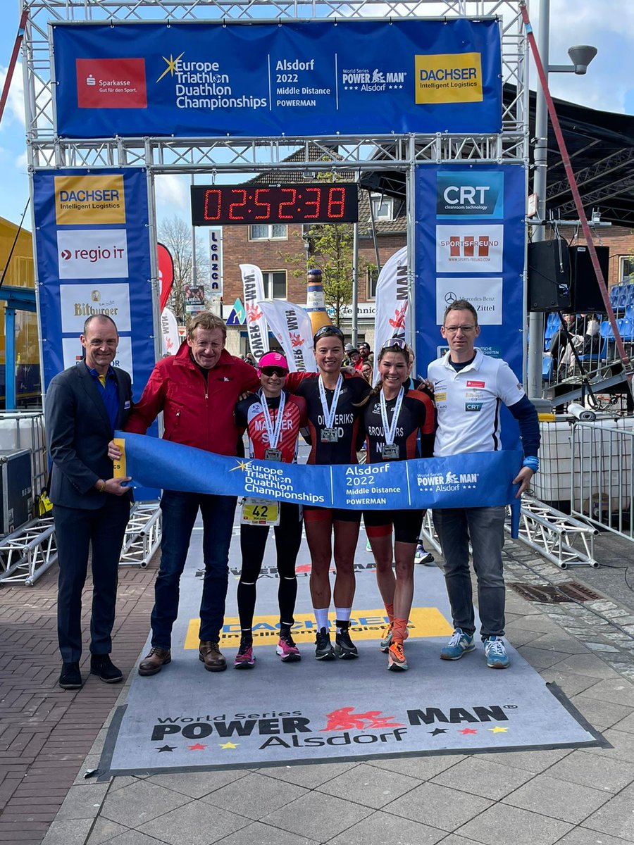 Congratulations 👏🏻 Elite Women Podium🏆 🥇@diedediederiks🇳🇱 🥈@melanie_maurer__🇨🇭 🥉@mariekebrouwers1🇳🇱 POWERMAN MIDDLE DISTANCE DUATHLON CHAMPIONSHIPS ALSDORF😎