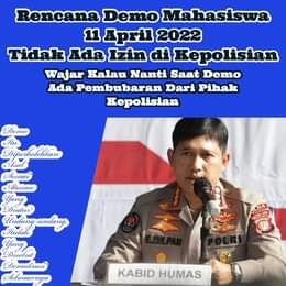 Candra__Putra's tweet photo. Aksi 11 April Tidak Akan Diizinkan Polisi https://t.co/gabijEp9Tz