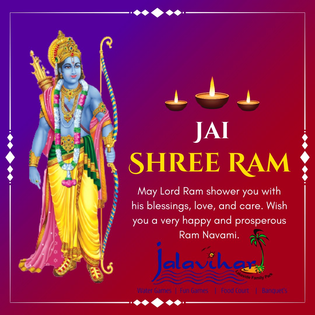 Jai Shree Ram, May Lord Ram shower you with his blessings, love, and care.  #ramnavami #ram #jaishreeram #ramayana #lordrama #hindu #sitaram #lordram # rama #ramnavmi #happyramnavami #love #hanumanji #jalavihar #Jalvihar  #waterpark #hyderabad #kids #, image size:1080x1080