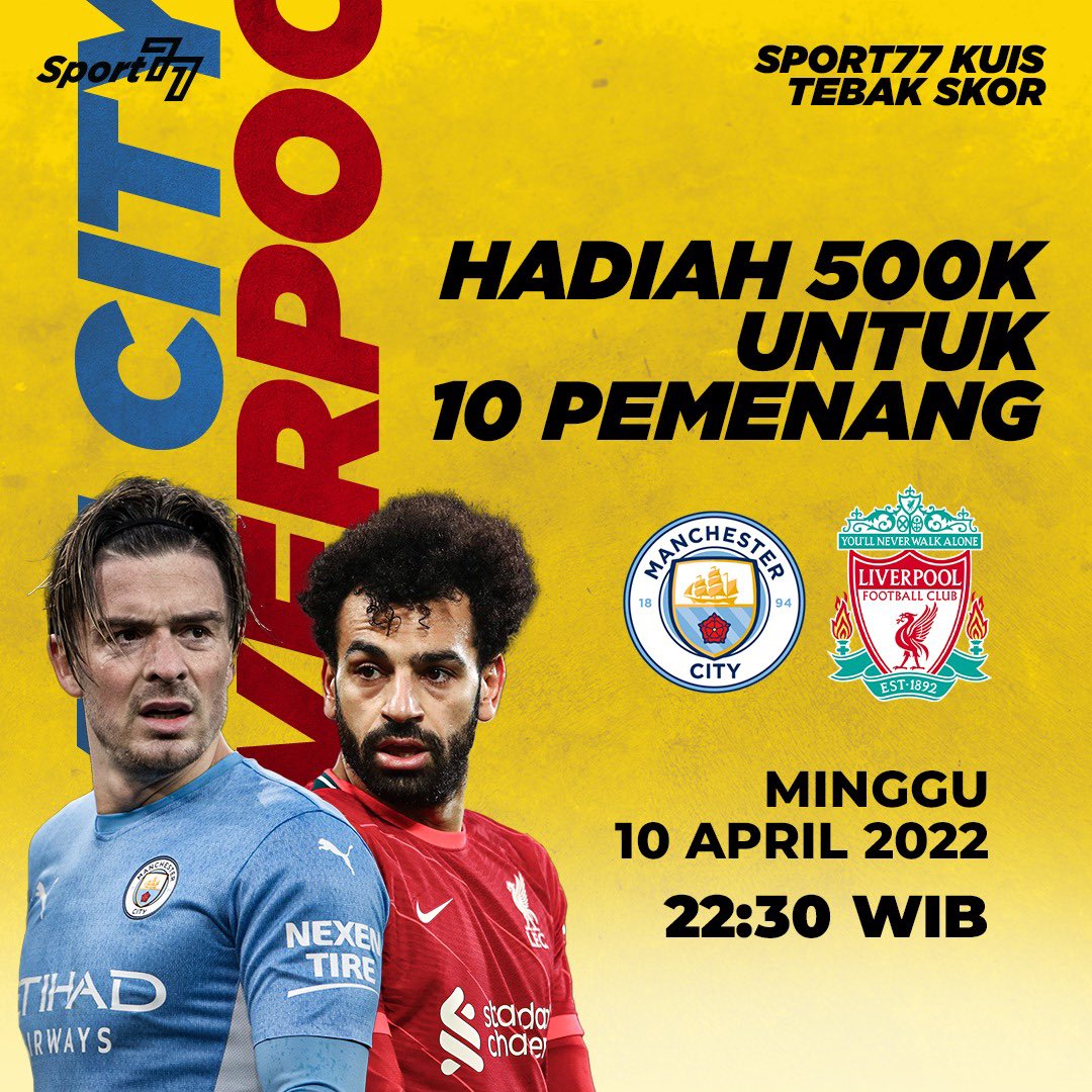 idextratime's tweet photo. ⚡Tebak skor!
Man City vs Liverpool
Berhadiah saldo 500k utk 10 orang!

Contoh:
Man City 1-4 Liverpool #MoreThanJustAGame

Syarat:
- Follow @Sport77Official 
- RT &amp; like tweet ini
- Jangan lupa hashtag

Gasken brodie 😎 https://t.co/KJ8BuL9IjM