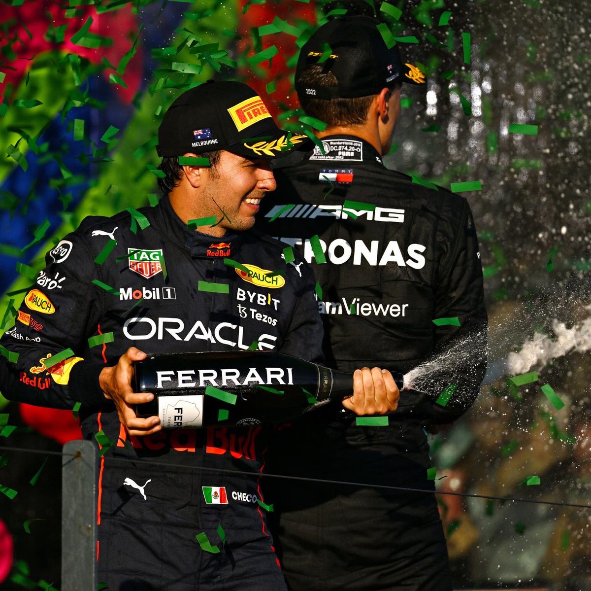 SChecoPerez's tweet image. Happy to be back on the podium! Its a shame that we lost Max. It was an important day for the championship. We know there’s plenty of work to do. Lets go @redbullracing 👊🏻
 #AustralianGP