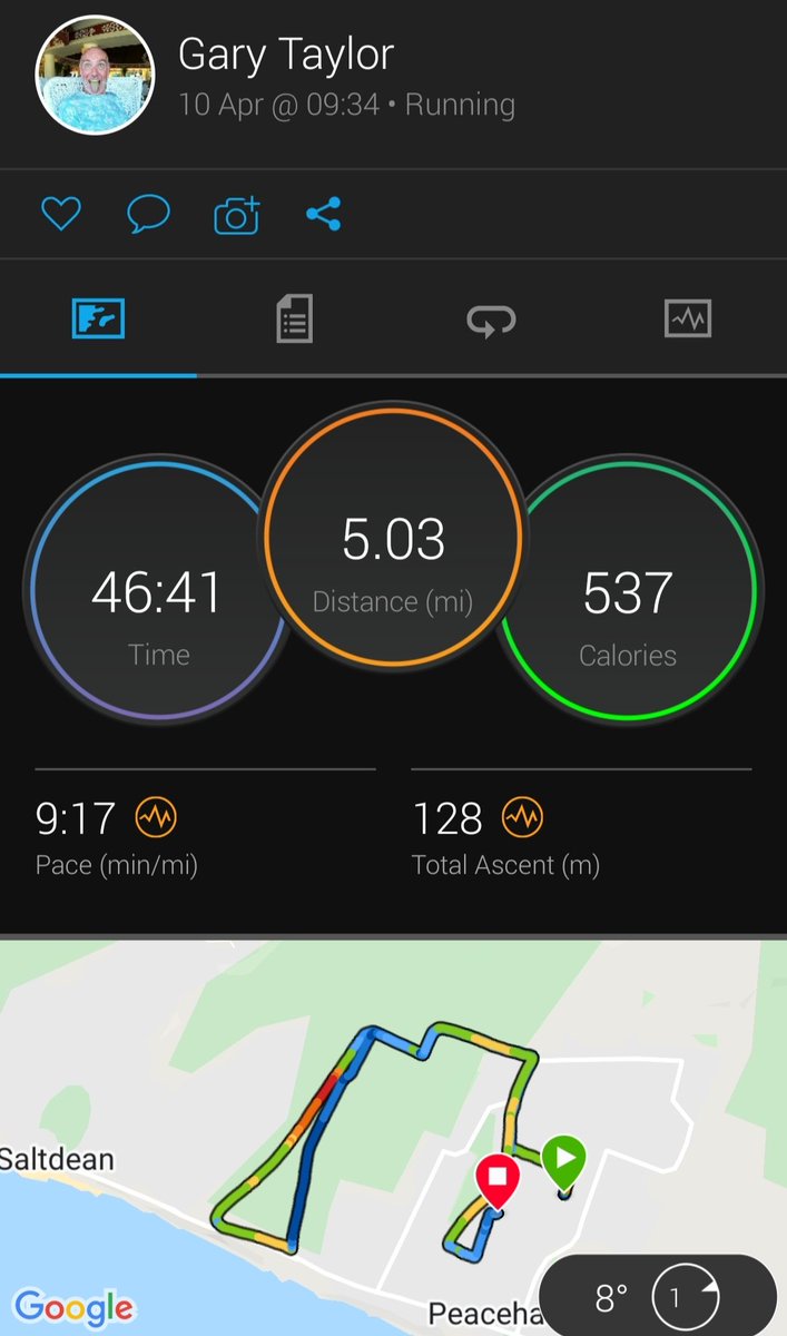 GazGoFast's tweet image. 5 miles this morning. Tried a route with a few climbs. What doesn't kill you makes you stronger. Right?