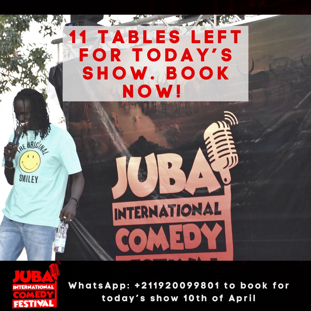 Than your for such an overwhelmingly amazing turnout for may night's show. Don't forget to book tables and regular tickets for today. Tickets available at the gate too. See you there Juba City
#SSOT #jubaicf #ticketsavailable